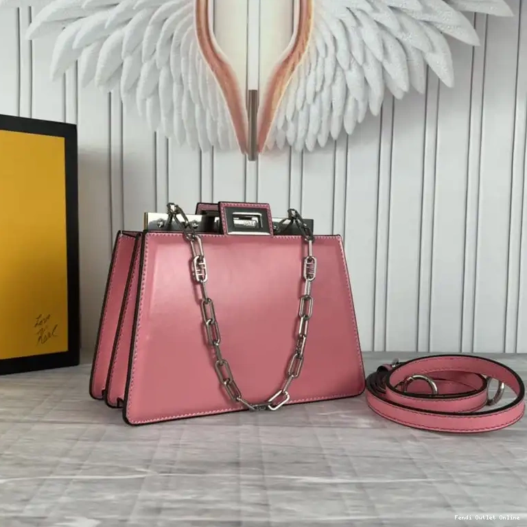 Affordable Fendi Cut Bag Mini White Calf In Leather Peekaboo 0618